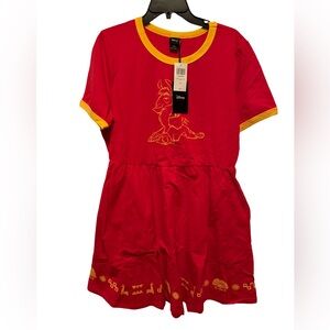 Disney Red and Yellow Short Sleeve Dress